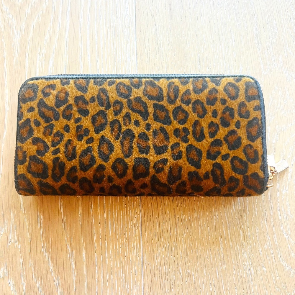 A New Day Leopard Print Double Section Fabric Wallet
